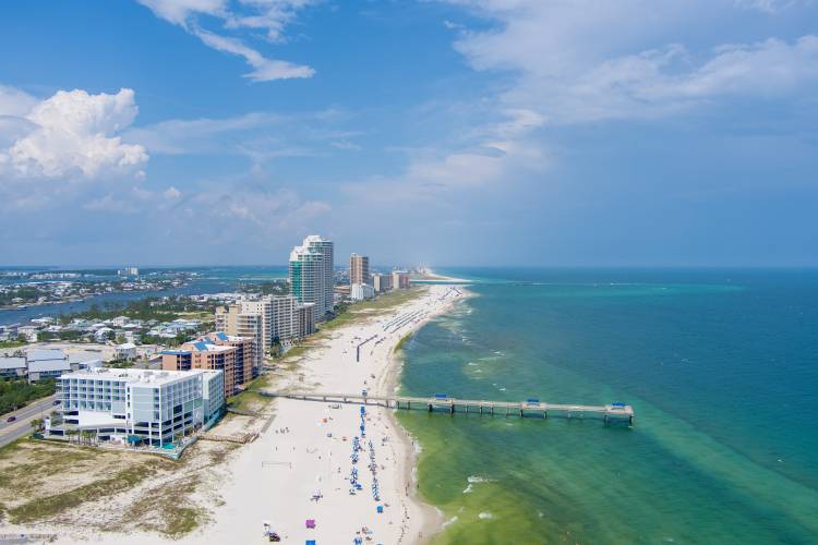 overhead view of orange beach alabama